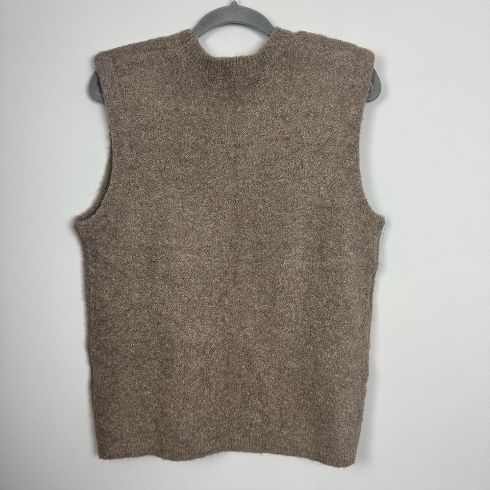 ZARA | Light Brown Sleeveless Sweater Structured Shoulder Women’s Size Small - Picture 8 of 8